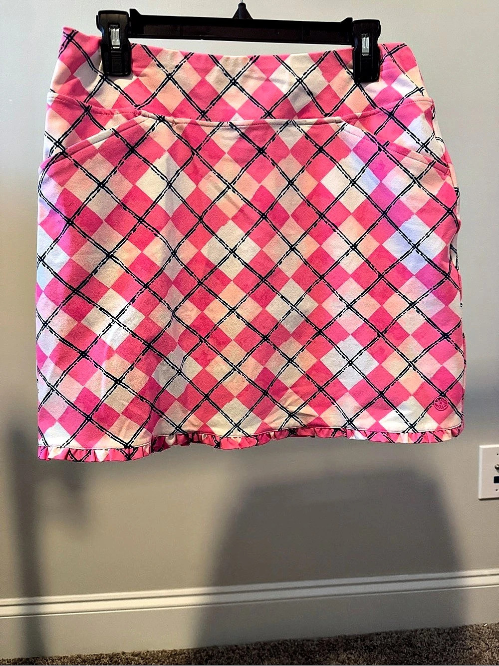 Lilly Pulitzer Plaid Mini Skirt in Pink & White Size 4 - Picture 2 of 8